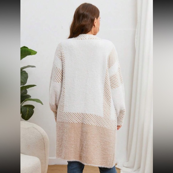 Cozy Fuzzy Open Front Duster  Cardigan - Picture 3 of 6